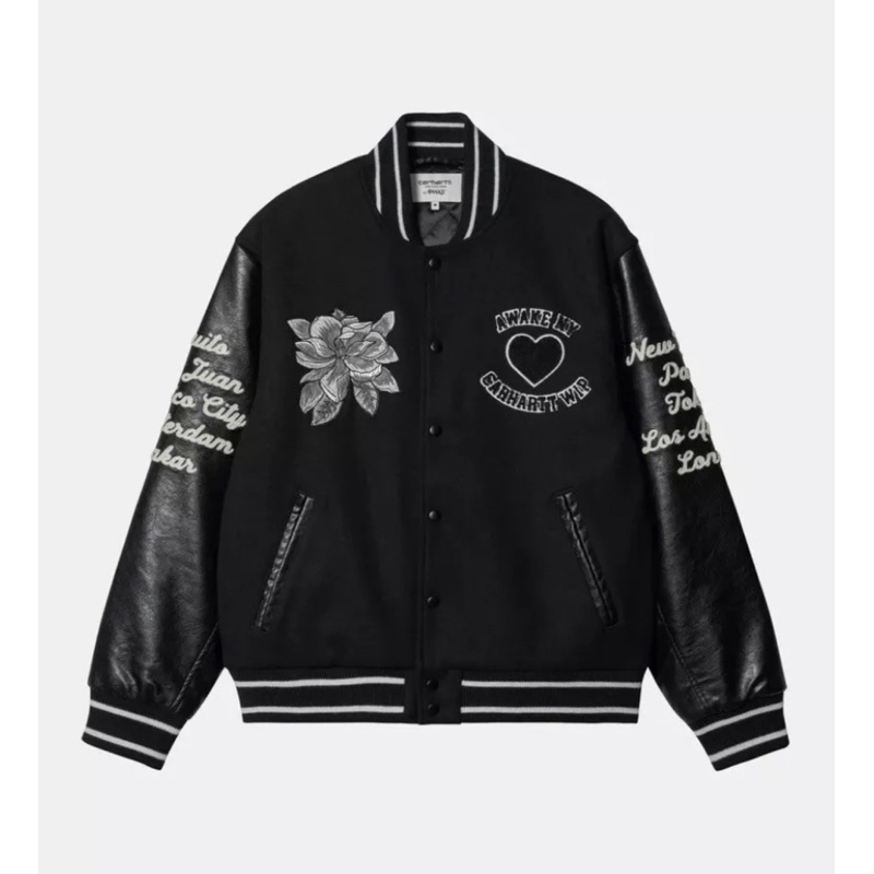 CARHARTT WIP x AWAKE NY TEDDY VARSITY JACKET (Size M Lebron)
