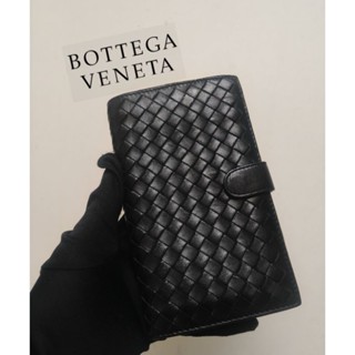 ㊣✨ Bottega Veneta ✨寶緹嘉 BV 黑色 羊皮 經典 編織 中夾 長夾 皮夾 錢包/二手皮夾/二手精品