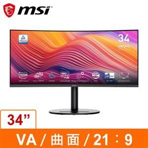 微星MSI Modern MD342CQP(34吋顯示器) ●1500R 曲面弧形螢幕顯示設計 ●120Hz更新頻率及1