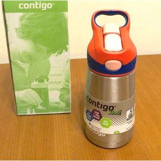 美國 Contigo 兒童保溫彈蓋不鏽鋼吸管瓶 不鏽鋼水瓶 防塵/防漏 295ml