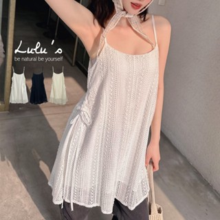 LULUS/簍空織紋細肩側綁帶洋裝３色【A02250031】裙子 連身裙 250416
