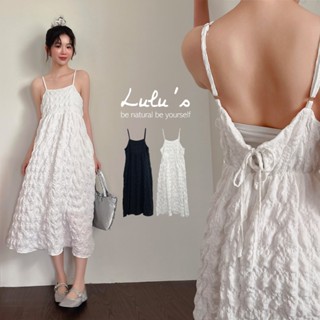 LULUS/立體泡泡造型細肩後綁帶長洋裝２色【A02250038】裙子 連身裙 250416
