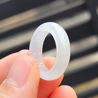 嗨，寶貝銀飾珠寶* 緬甸玉A貨 ☆保證A貨 冰種 淡淡紫羅蘭 淡淡黃翡飄花翡翠戒指 戒圈3