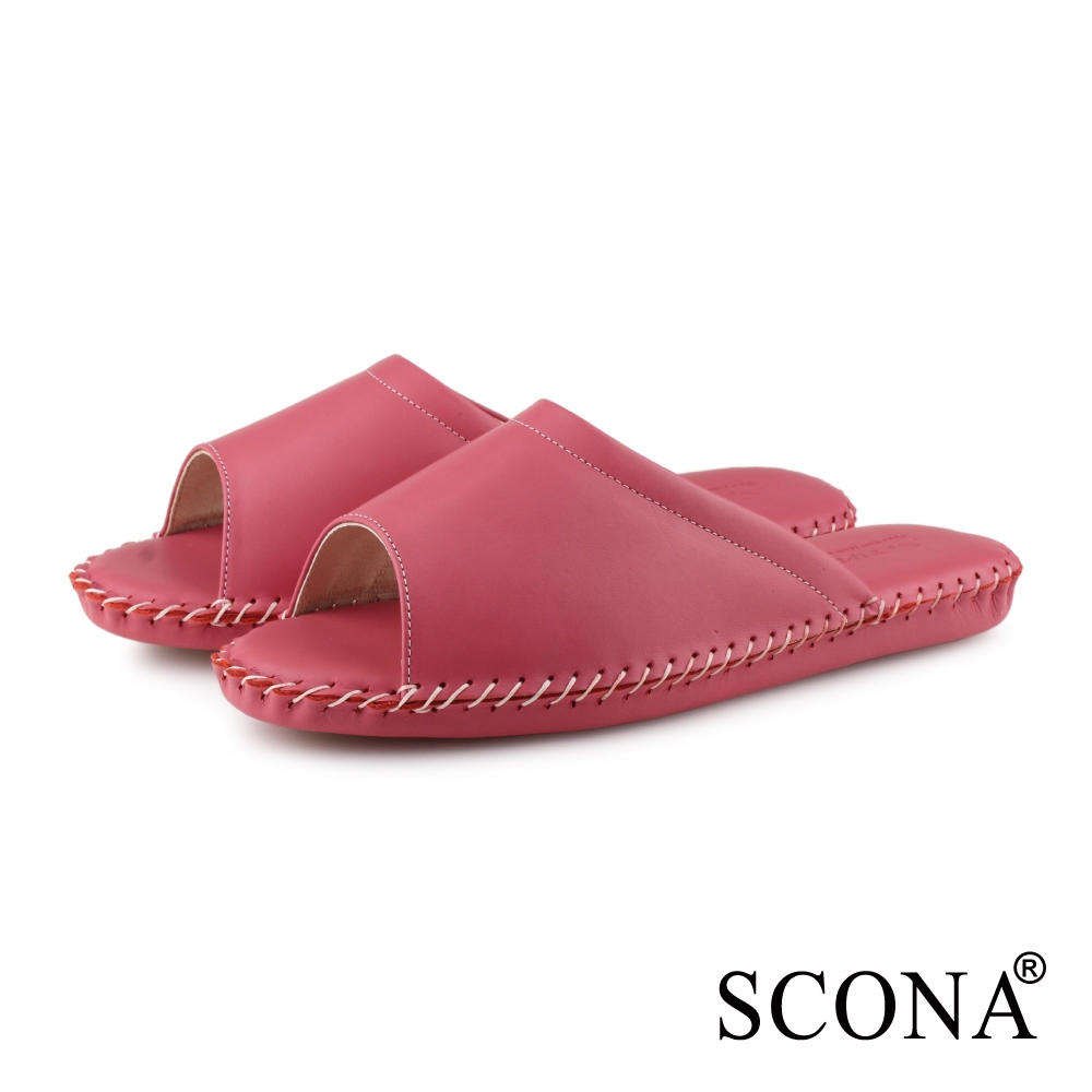 SCONA 蘇格南 全真皮 手縫舒適室內鞋 紅色 9993-2