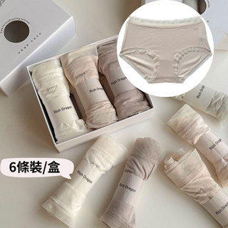 [臺灣出貨] 40-70kg 禮盒裝 自由零感 輕紗柔軟舒適內褲//六件組// 女三角內褲 中腰 透氣