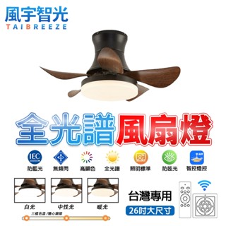 【風宇智光】風扇燈 吊扇燈 全光譜吸頂風扇燈 北歐臥室變頻吸頂風扇燈 餐廳客廳臥室電扇燈 遙控 靜音 正反轉