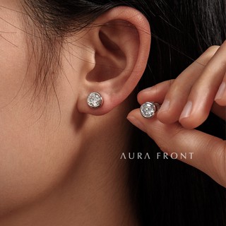 【Aura Front】莫桑石耳釘耳環 經典泡泡單鉆 氣質輕奢 S925純銀 禮盒包裝 臺灣發貨