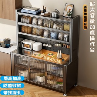 現貨 雙開門櫥櫃 廚房收納置物架 防塵收納櫃 櫥櫃 防塵廚櫃 餐邊櫃 電器碗碟微波爐置物櫃 鍋具零食玩具儲物架 五六層架