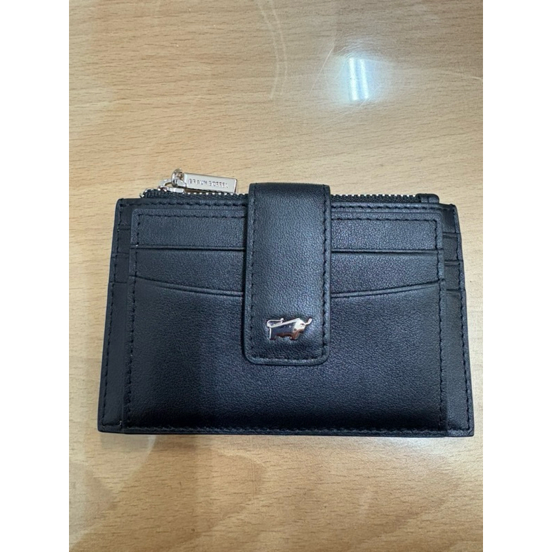 近全新【BRAUN BUFFEL 德國小金牛】維那斯-B 拉鍊零錢袋卡夾-黑色/BF849-145-BK