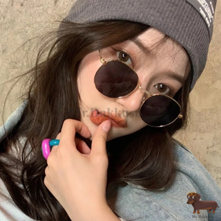 臺灣現貨 金屬微圓框墨鏡 太陽眼鏡 抗UV眼鏡 防曬 高質感 顯小臉 時尚配件 臘腸先生