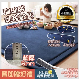 【⛪買即贈禮⛪】可客制 加厚3公分地墊 珊瑚絨地毯 嬰兒遊戲地墊 防摔防撞安全軟墊厚墊 兒童遊戲墊爬行墊 床邊臥室