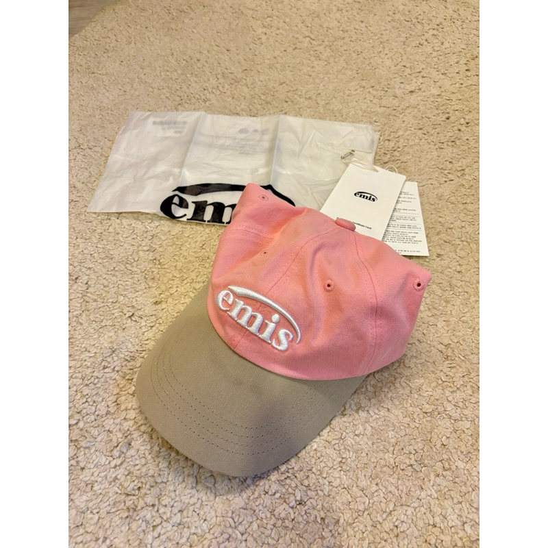 正貨! emis 粉咖拼接棒球帽