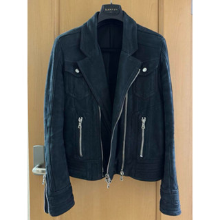 BALMAIN PARIS 小牛皮拉鍊翻領夾克 皮衣外套