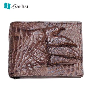 2025【臺灣出貨】Sarlisi鱷魚皮皮夾新款男士商務真皮短夾多卡位鱷魚皮爪子錢包