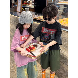 溫妮愛購物❤️男童 女童 韓系 夏季新款 車縫線 百搭 美式 上衣