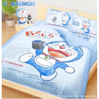 哆啦A夢-秘密道具素描集 雙人床包組 可愛 Q萌 療癒 小叮噹 Doraemon 床包+枕頭套 枕套×2 床包×1 禮物