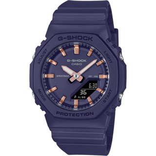 CASIO 卡西歐 G-SHOCK 優雅玫瑰金時標 八角雙顯手錶 送禮推薦-海軍藍 GMA-P2100M-2A