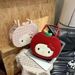 卡通kitty小貓 紅蘋果雙肩包 2025新潮時尚可愛揹包 大容量旅行包