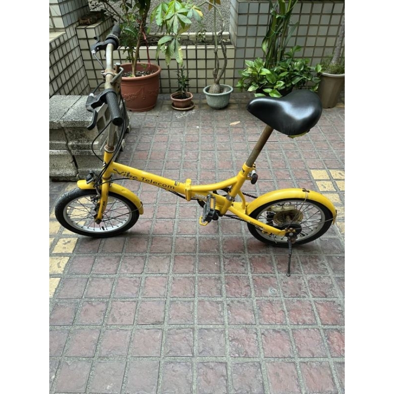 二手 英國 名牌 Ventura 16" 16吋 小折 黃色 折疊 腳踏車 Vibo telecom