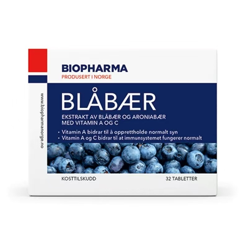 挪威Biopharma藍莓素花青素VC 眼睛疲勞幹澀護視力