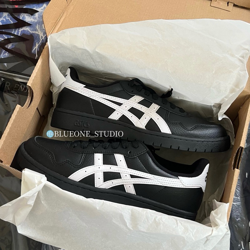 【Blueone】 ASICS JAPAN S 荔枝皮革 全黑 復古 黑白經典百搭款 亞瑟士JAPAN S 黑色板鞋