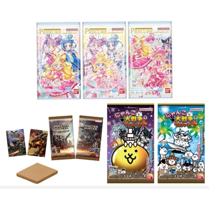貓咪大戰爭 光之美少女 魔物獵人 咒術迴戰 威化餅乾 卡片 餅卡 日本 萬代 食玩