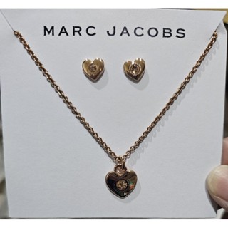 MJ Marc Jacobs全新耳環項鍊套組玫瑰金色。盒子有壓痕，介意者勿下單