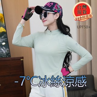 【臺灣現貨】UPF50+冰絲涼感長袖排汗衫 運動排汗衫 長袖上衣 健身服 吸濕排汗衣 速乾透氣 女生長袖 涼感長袖防曬衣