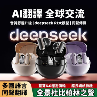 現貨 智慧AI翻譯藍芽耳機 無線降噪耳機 語音翻譯 多國語言翻譯 入耳式 6.0藍牙耳機 超長續航耳機 適用蘋果安卓