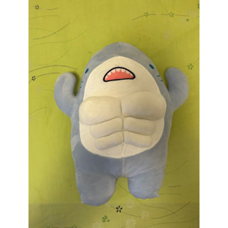 可愛鯊魚腹肌抱枕絨毛玩具/鯊魚娃娃