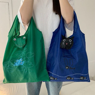 ❤️臺灣現貨❤️ 日韓卡通環保袋折疊便攜式玩偶環保袋手提袋隨身便攜大容量裝菜