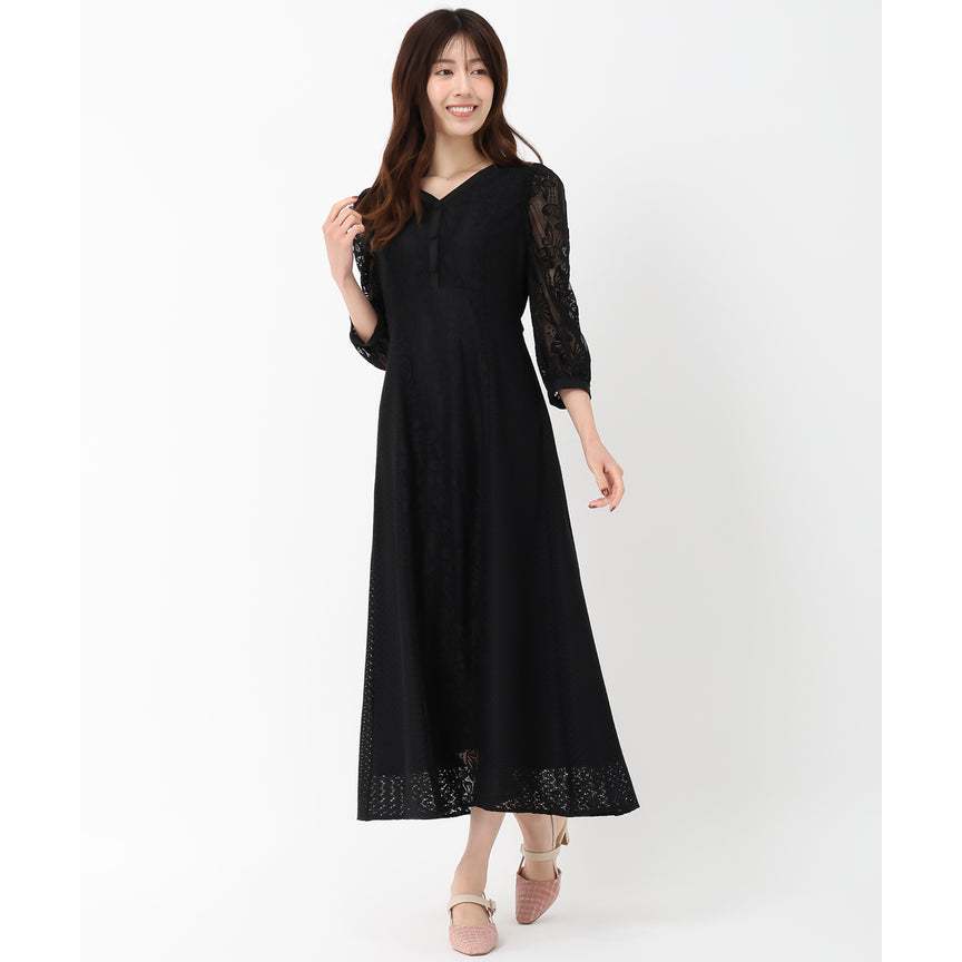 MISCH MASCH 法式蕾絲剪裁連身裙 (MM517415)