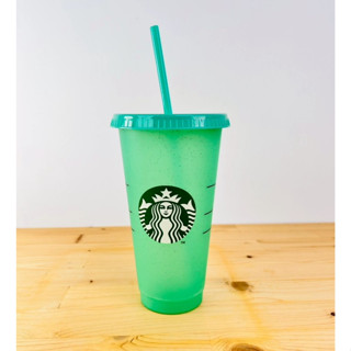 【藏寶船】Starbucks 星巴克 夏季亮片TOGO冷飲隨行杯 吸管杯 冷水杯 隨身杯 環保杯 (閃亮綠)