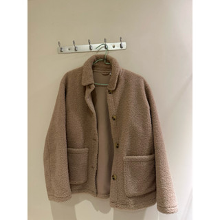 Uniqlo 童裝粉色絨毛外套 160 二手