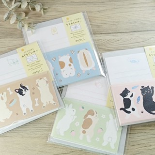 【摸鼻子文房具】日本MIDORI．貪吃動物系列 迷你信紙信封組附貼紙 共四款