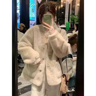 全新現貨🎀 小香風立領仿水貂毛絨外套