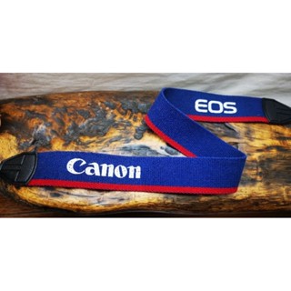 Canon背帶，相機背帶，古董相機背帶，老相機背帶藍底白色