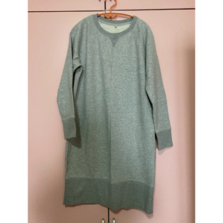 🌼斷捨離🌼二手 毛毛的最愛 無印良品 MUJI 百搭 灰色 素面 長袖 長版 上衣 裙 M號