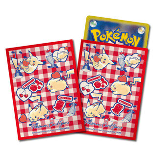 現貨【大黑屋】寶可夢 Pokemon 寶可夢中心限定 PTCG 野餐桌巾風 皮卡丘 卡套 第二層 一包64入