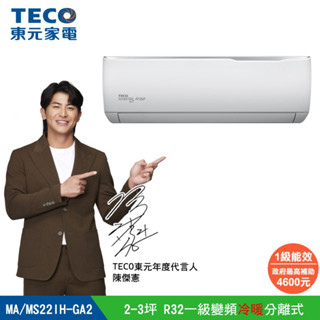 下單送10%聊聊可議 TECO東元 MA22IH-GA3/MS22IH-GA3 2-3坪 R32一級變頻冷暖分離式空調