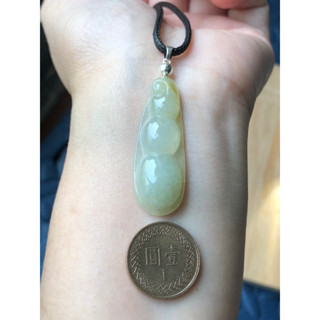 🌸小禾翡翠🌸 緬甸玉天然A貨翡翠玉墜 冰種 黃翡 檸檬黃 豆莢 福豆 四季豆 連中三元
