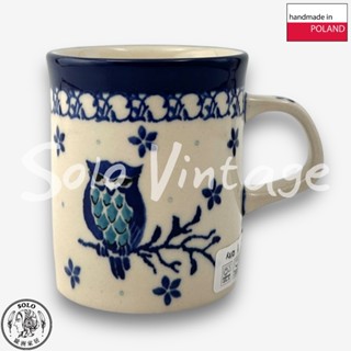 【SOLO歐洲家居】CA 波蘭陶 150ml 馬克杯 水杯 茶杯 咖啡杯 藍貓頭鷹系列 入門款 美麗禮物