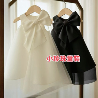 「臺灣現貨」寶寶公主裙女童洋裝連衣裙夏季花童禮服 兒童週歲生日禮服大蝴蝶結花童洋裝 女童連身裙韓版洋裝兒童婚紗畢業禮服