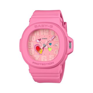 【CASIO 卡西歐】BABY-G 迷人魅力 繽紛俏皮 突顯愛心錶款 粉 BGA-10-4A 42.1mm