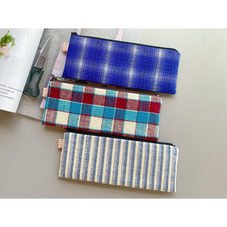 手工成品類 Lara手作🌟現貨🌟手工布 簡約夾棉 筆袋 文具 工具收納袋