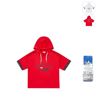 【FILA】KIDS 孩童款 吸濕排汗 連帽T恤-紅色 1TEY-4414-RD