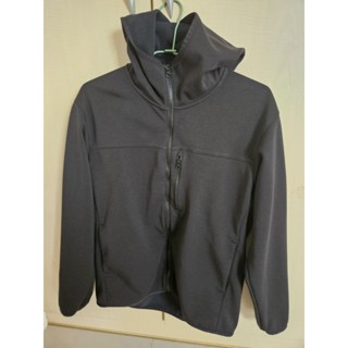 [ 二手]UNIQLO男裝 防風刷毛連帽外套黑色L號 (長袖) 商品編號 441614