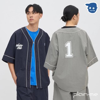 plain-me [小P觀賽棒球] 襯衫 短袖襯衫 棒球襯衫 上衣 運動衫 [PLN3359-251]