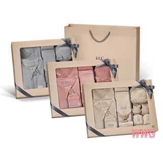 KUKU PLUS 酷咕鴨竹纖羅紋成長懶人包巾禮盒16件(3色可選)附贈送禮提袋，送禮自用皆適宜 娃娃購 婦嬰用品專賣店