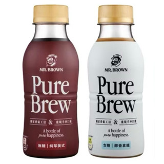 伯朗 咖啡 純粹美式咖啡(無糖)350ml / 醇香拿鐵(含糖)350ml